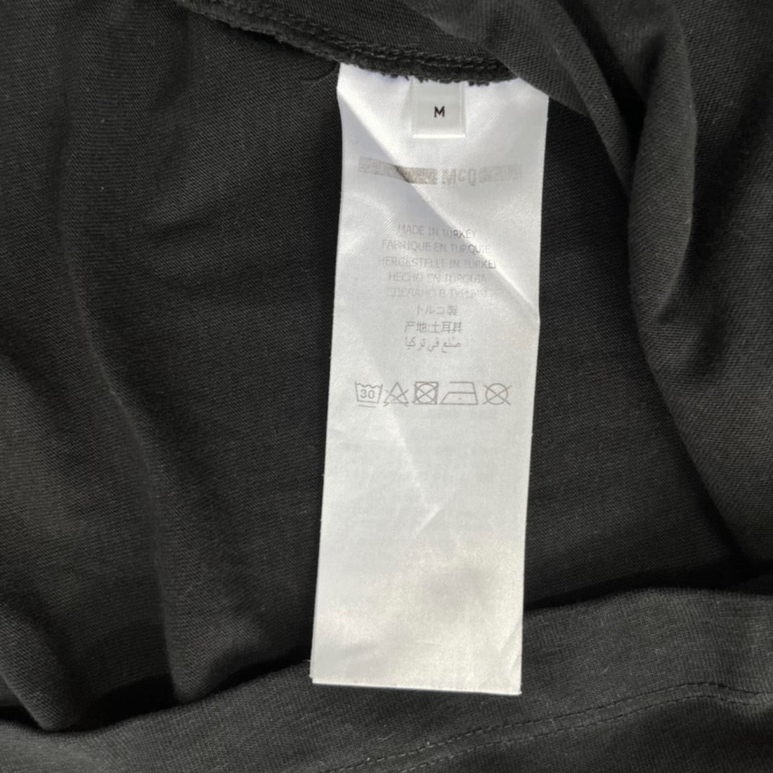 Alexander McQueen black front print t shirt