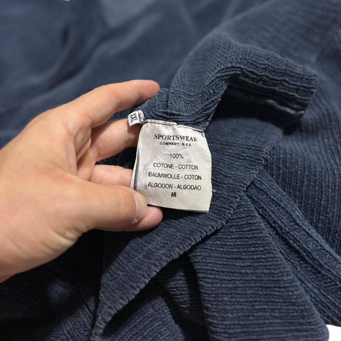 Stone Island Ribbed Cotton Quarter Zip