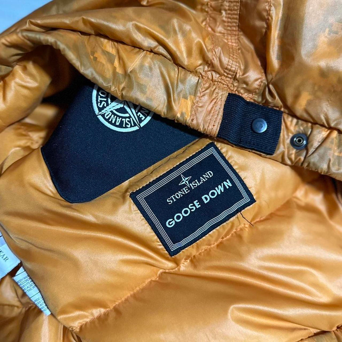 Stone Island Orange Camo Goose Down Jacket