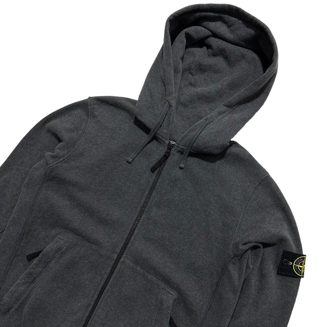 Stone Island Grey Zip Up Hoodie