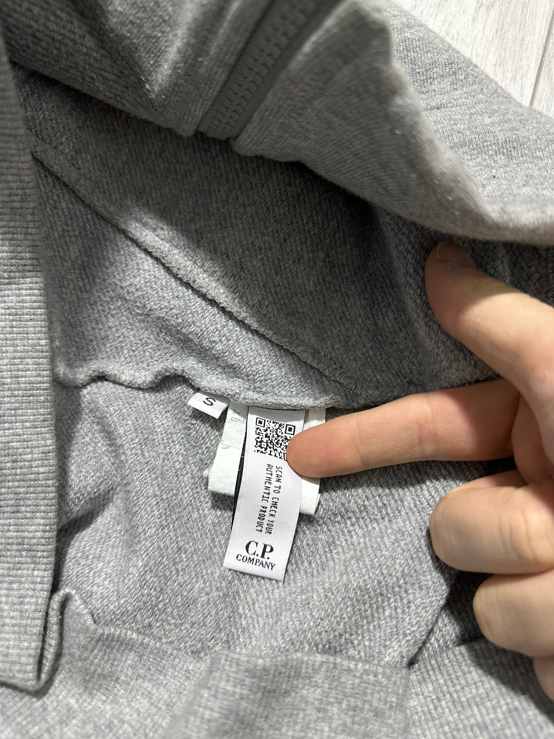 CP Company Grey Zip Up Goggle Hoodie