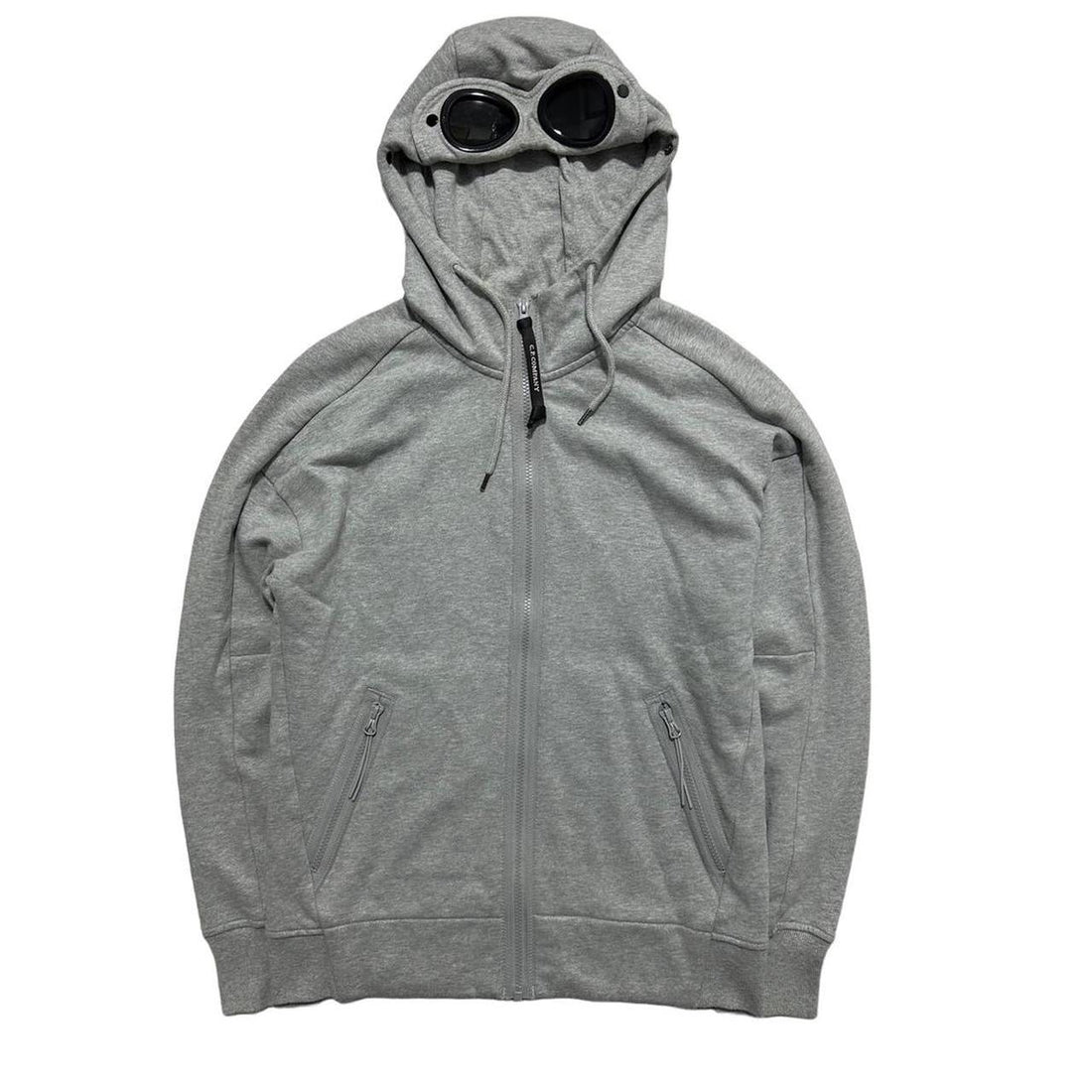 CP Company Grey Zip Up Goggle Hoodie