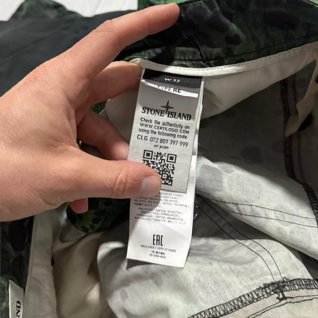 Stone Island Crocodile Camo Shorts