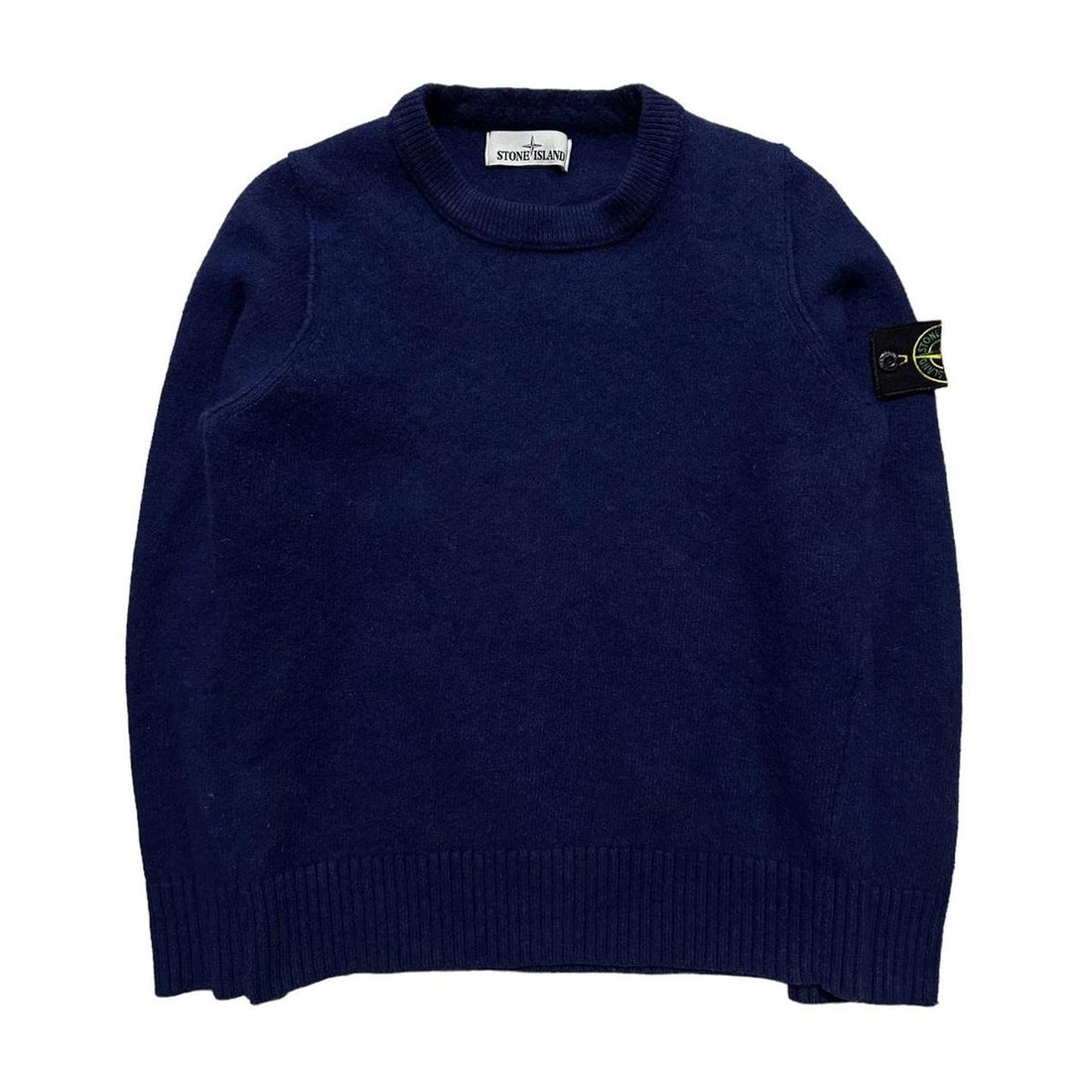 Stone Island Dark Blue Wool Pullover Crewneck