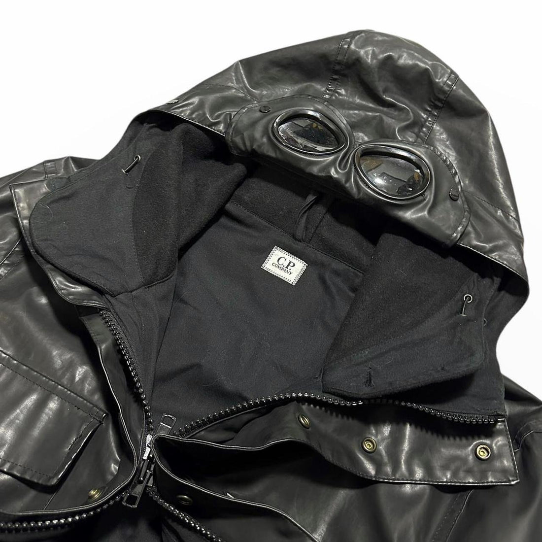 CP Company Leather Mille Goggle Jacket