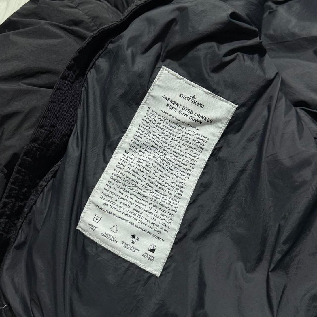 Stone Island Garment Dyed Crinkle Reps Down Jacket