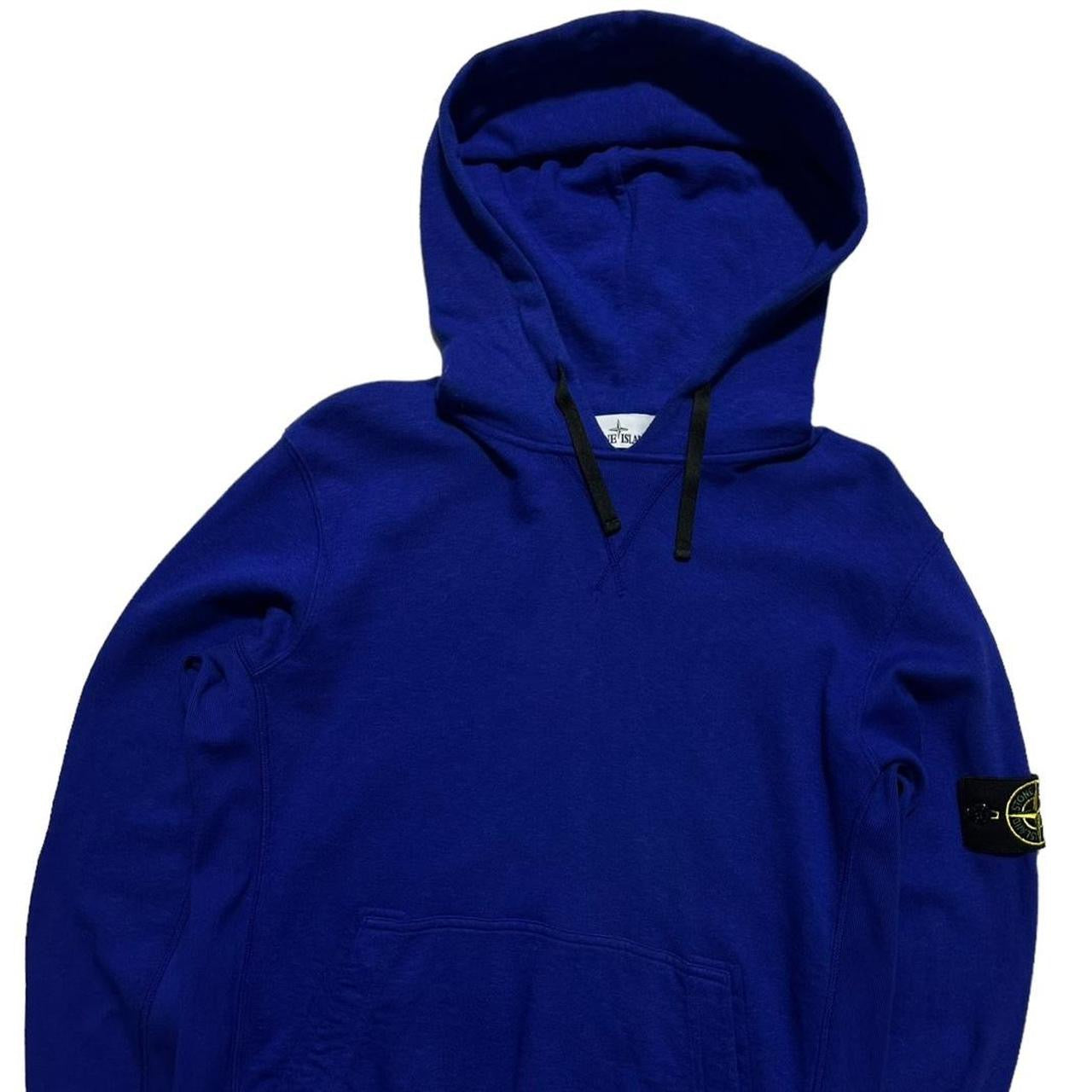 Royal blue stone island hoodie sale