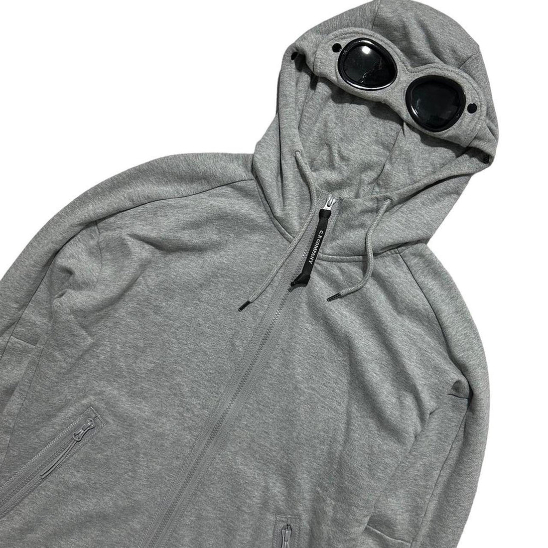 CP Company Grey Zip Up Goggle Hoodie