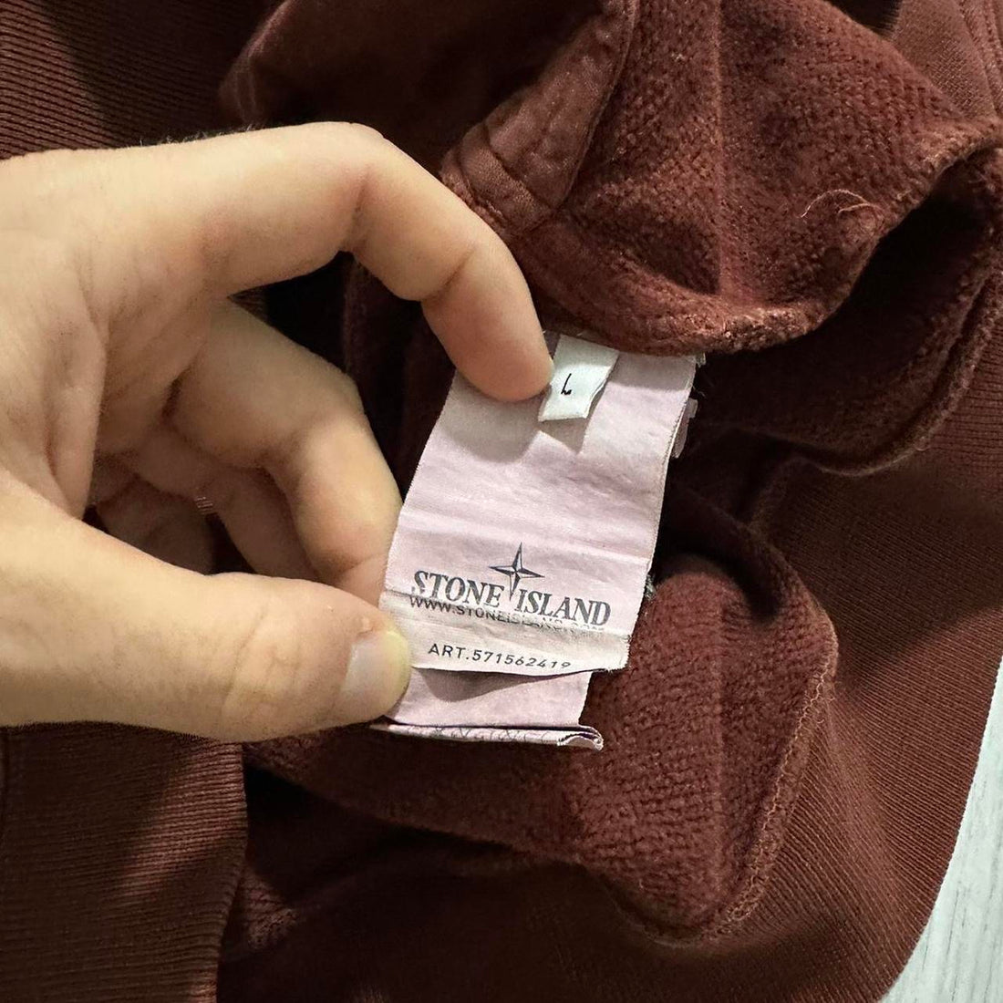 Stone Island Burnt Red Zip Up Hoodie