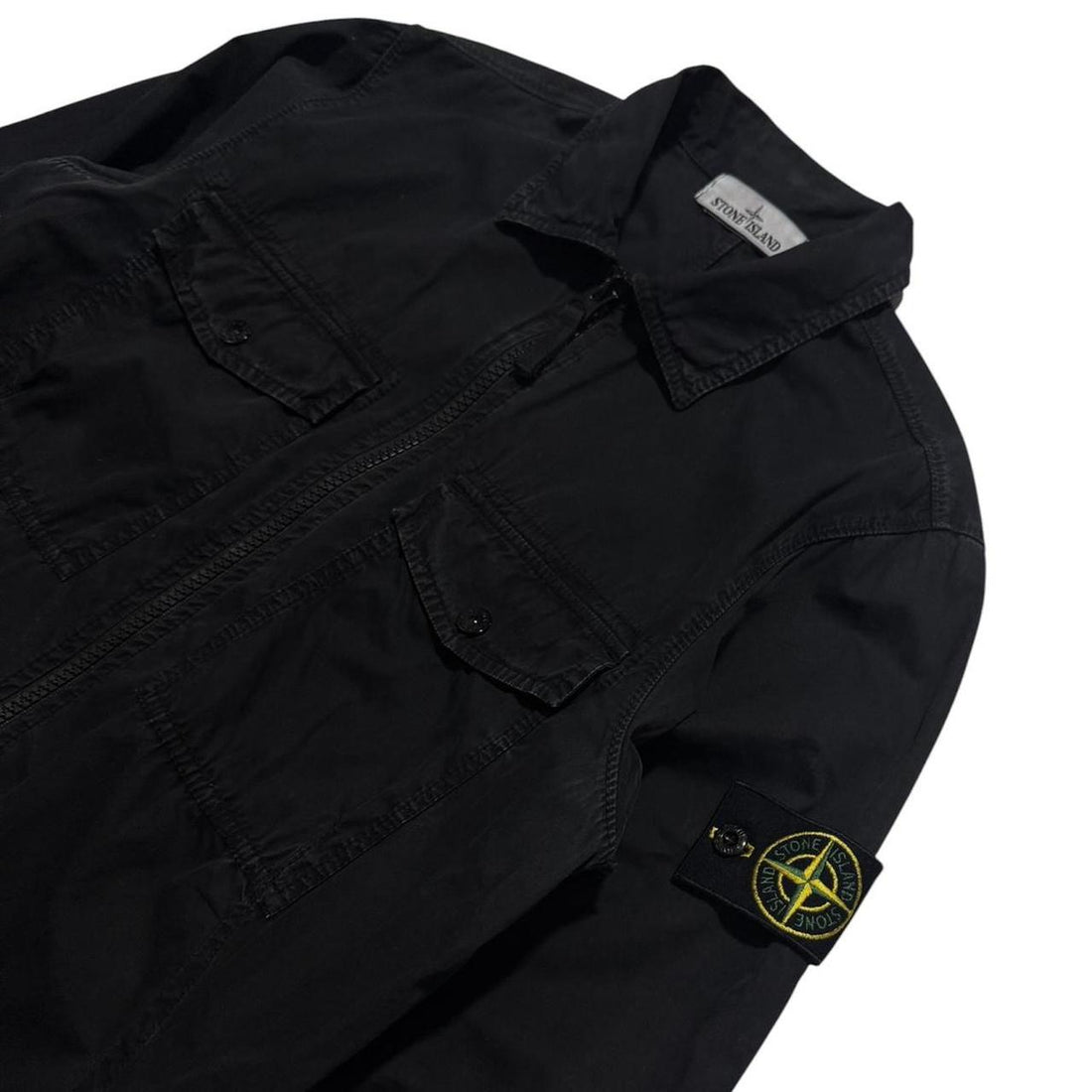 Stone Island Black Canvas Overshirt