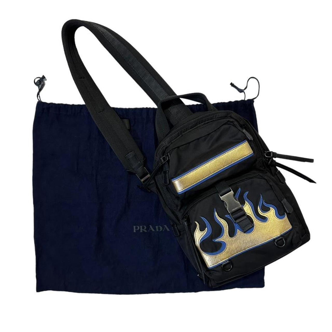 Prada Flame Saffiano Leather Sling Bag
