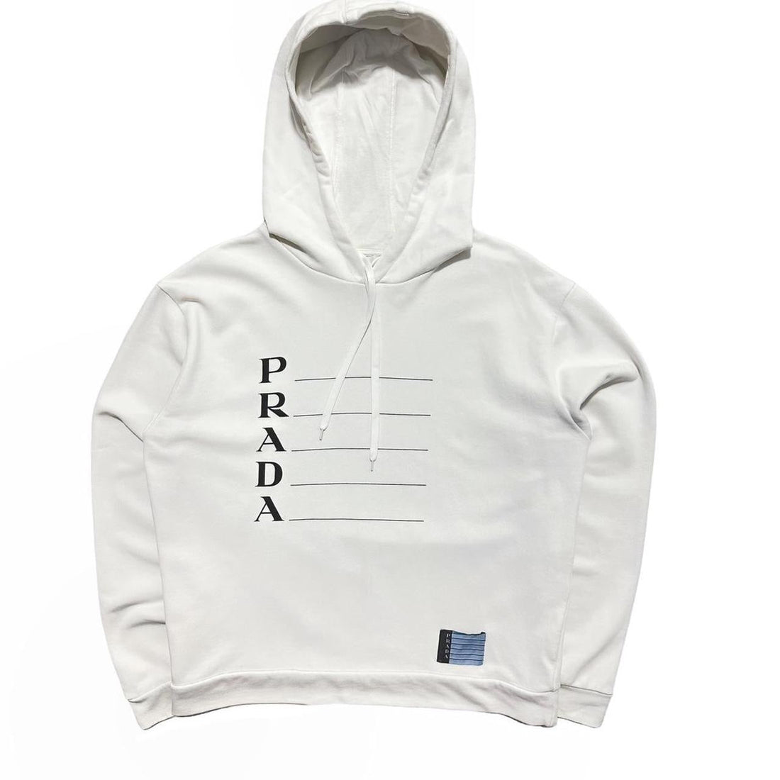 Prada pullover white drawstring hoodie