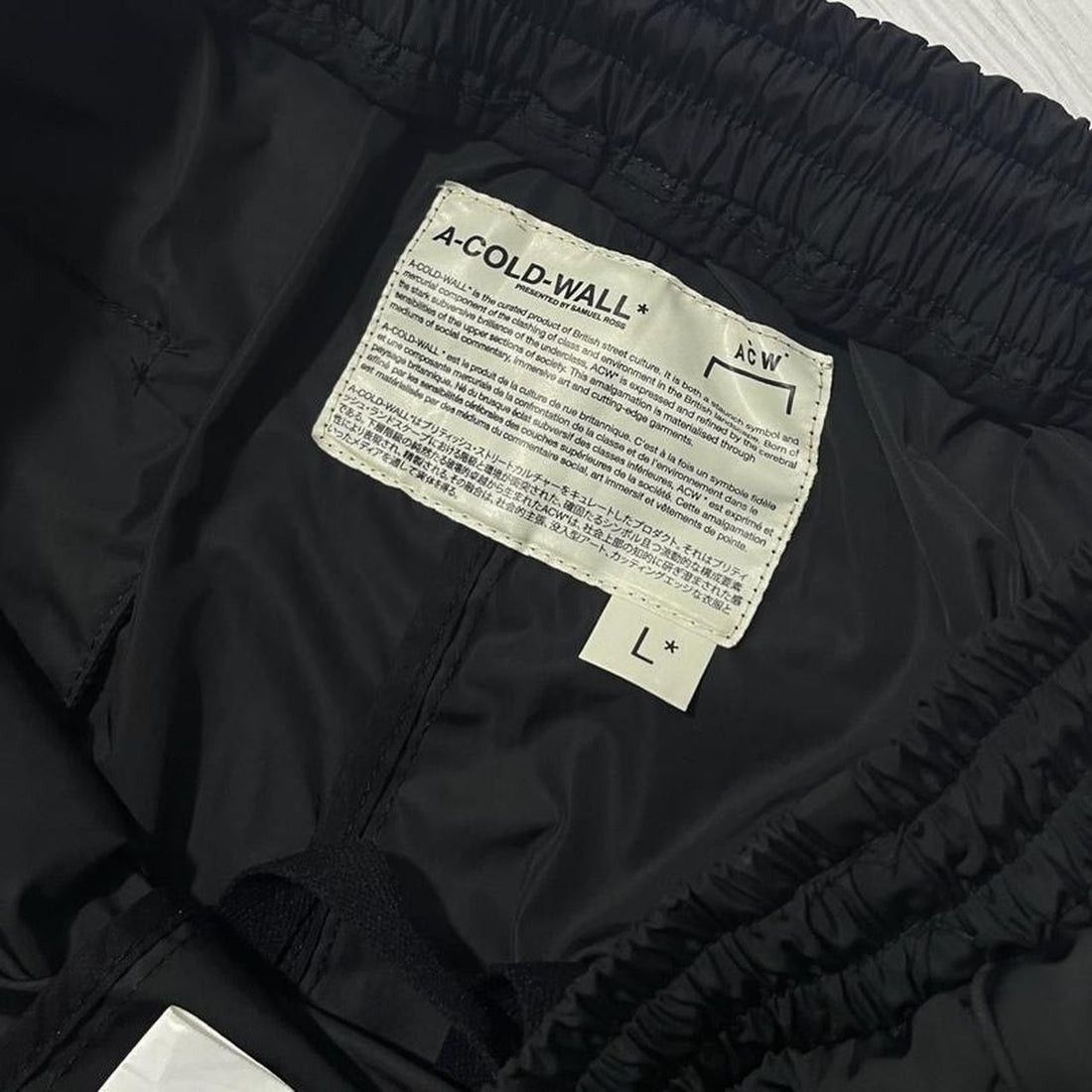 A Cold Wall Black Nylon Side Logo Shorts