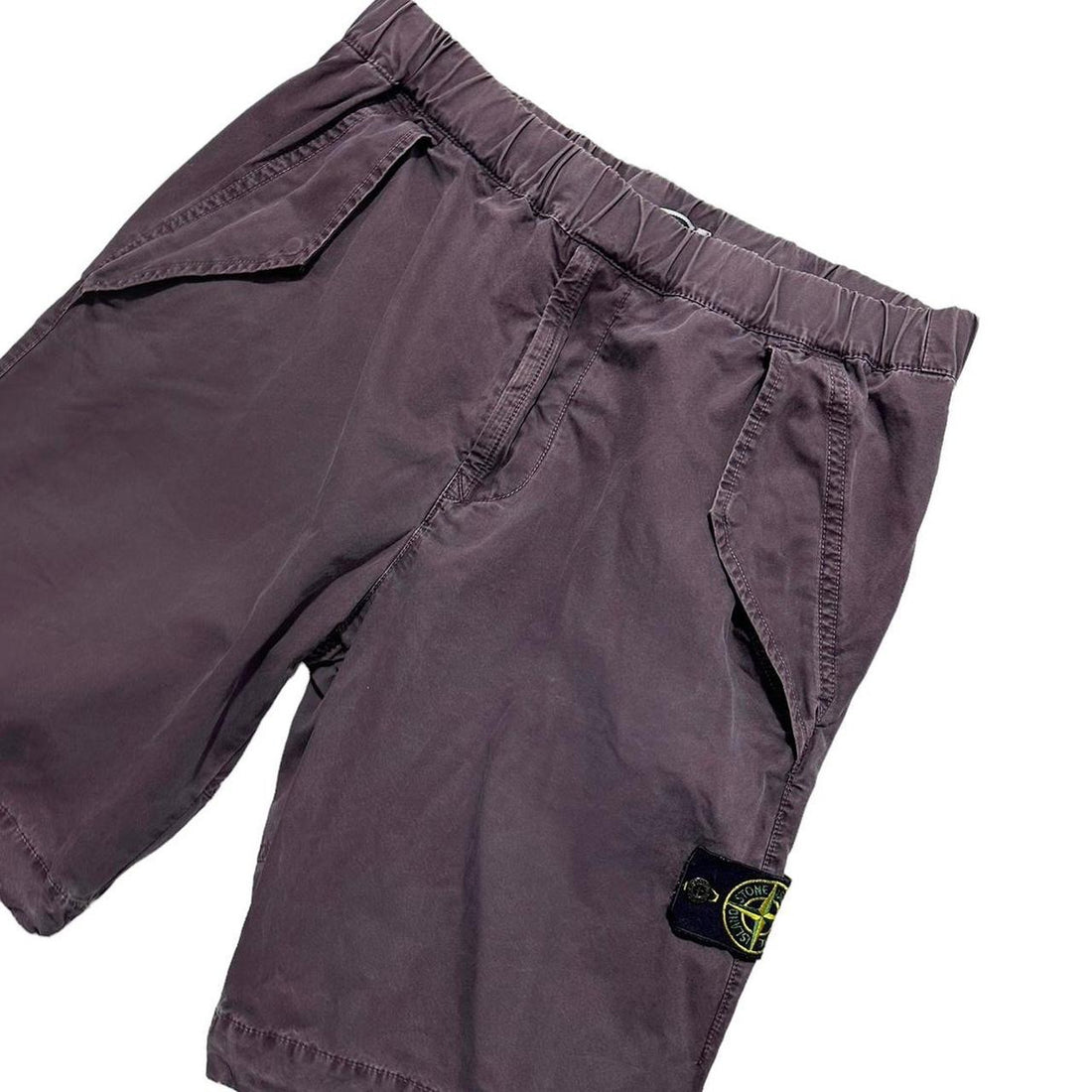 Stone Island Purple Canvas Cargos Shorts