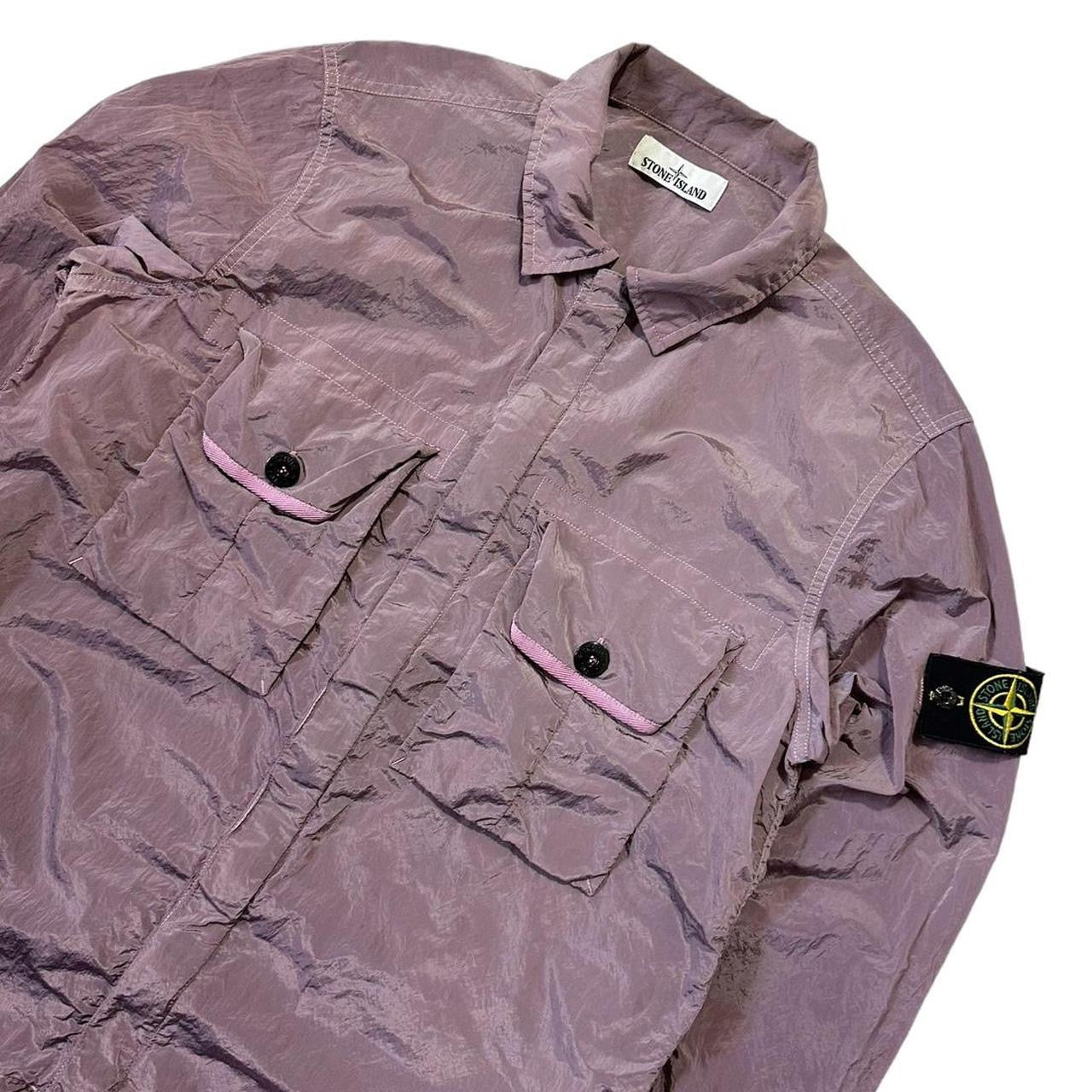 Stone island nylon metal overshirt outlet lavender