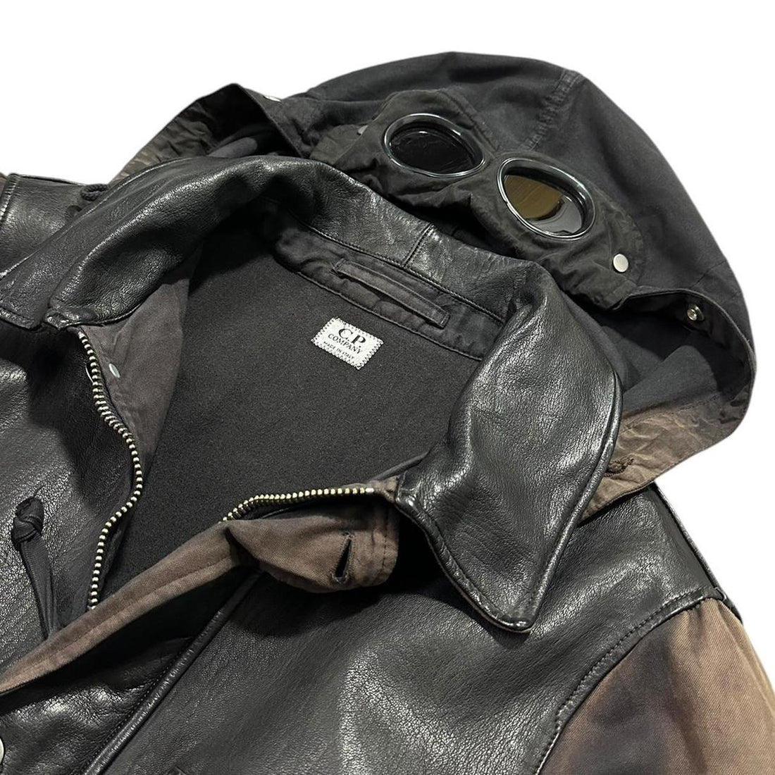 CP Company Leather Mille Miglia Goggle Jacket