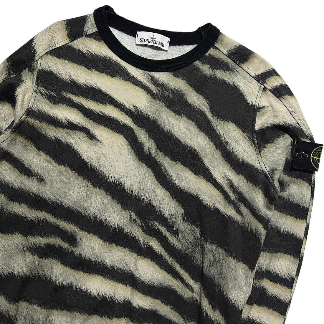 Stone Island White Tiger Pullover Crewneck