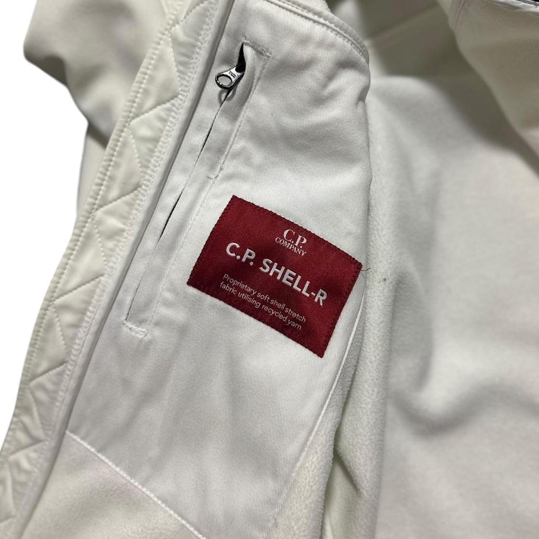 CP Company White Soft Shell Goggle Jacket