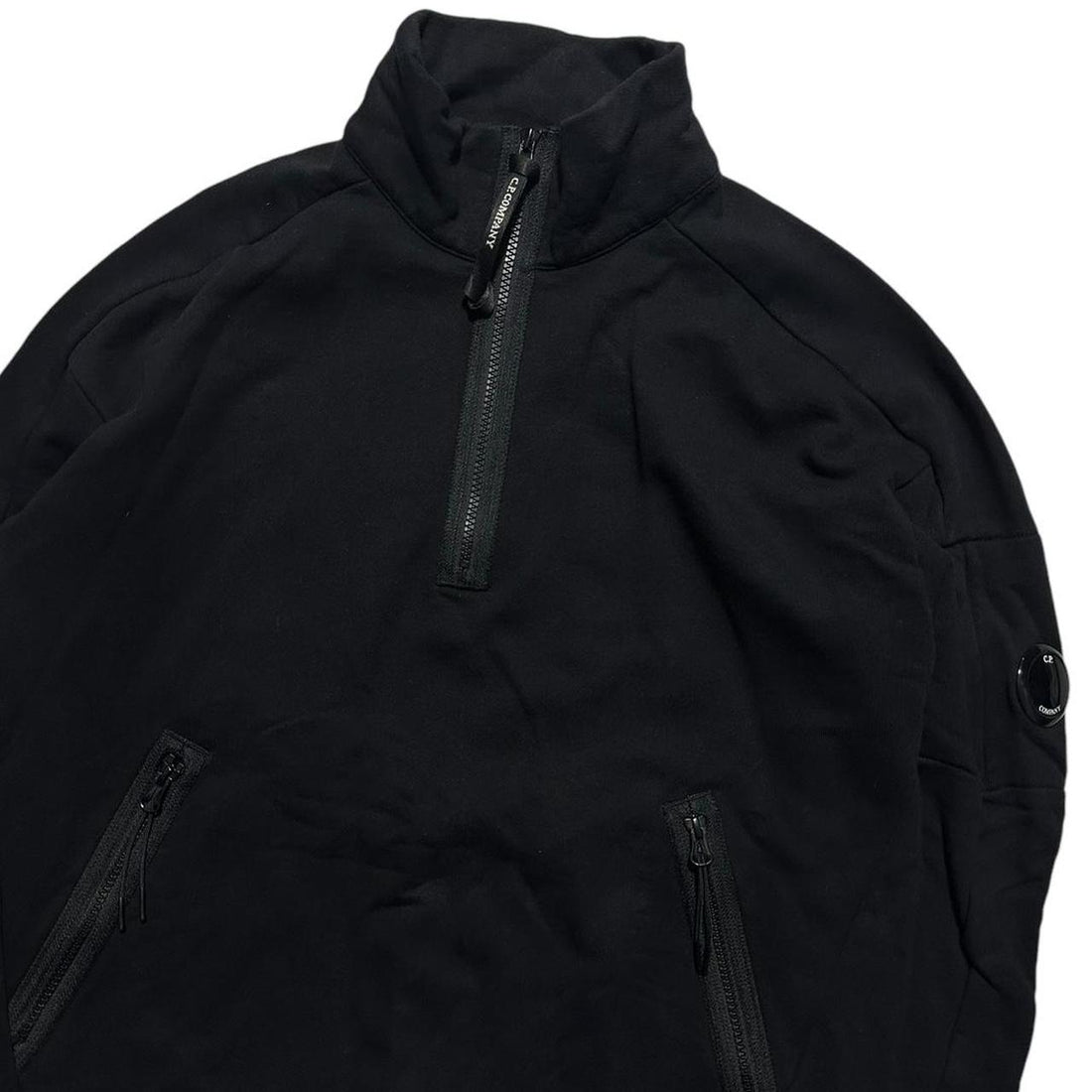 CP Company Black Quarter Zip Pullover
