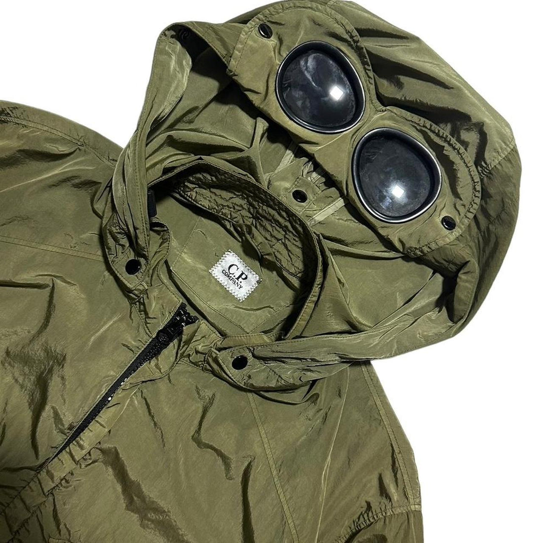 CP Company Green Chrome Nylon Goggle Jacket