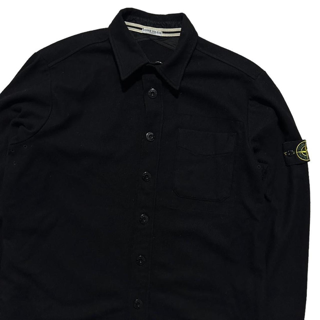 Stone Island Black Wool Overshirt