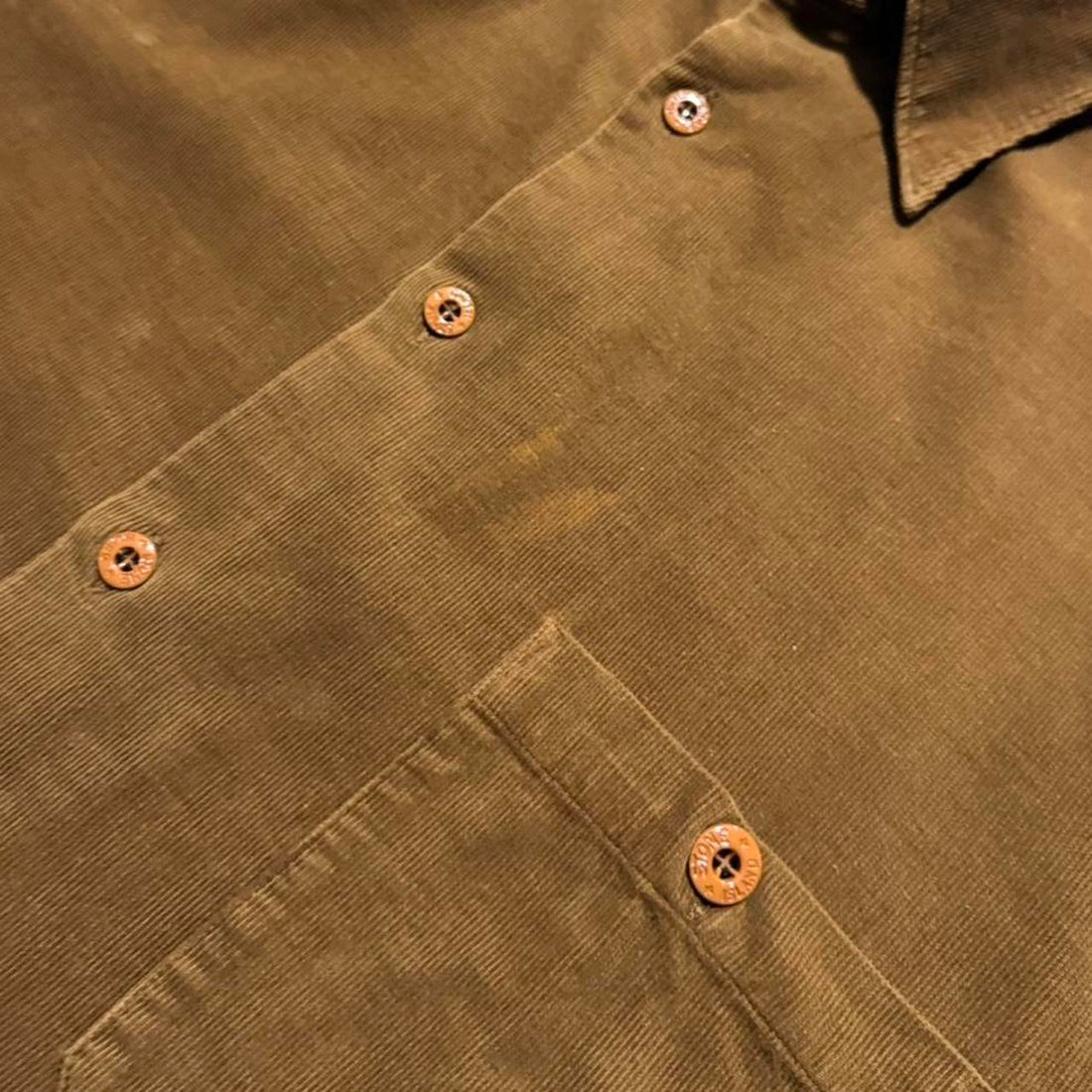 Stone Island Thin Corduroy Stencil Overshirt