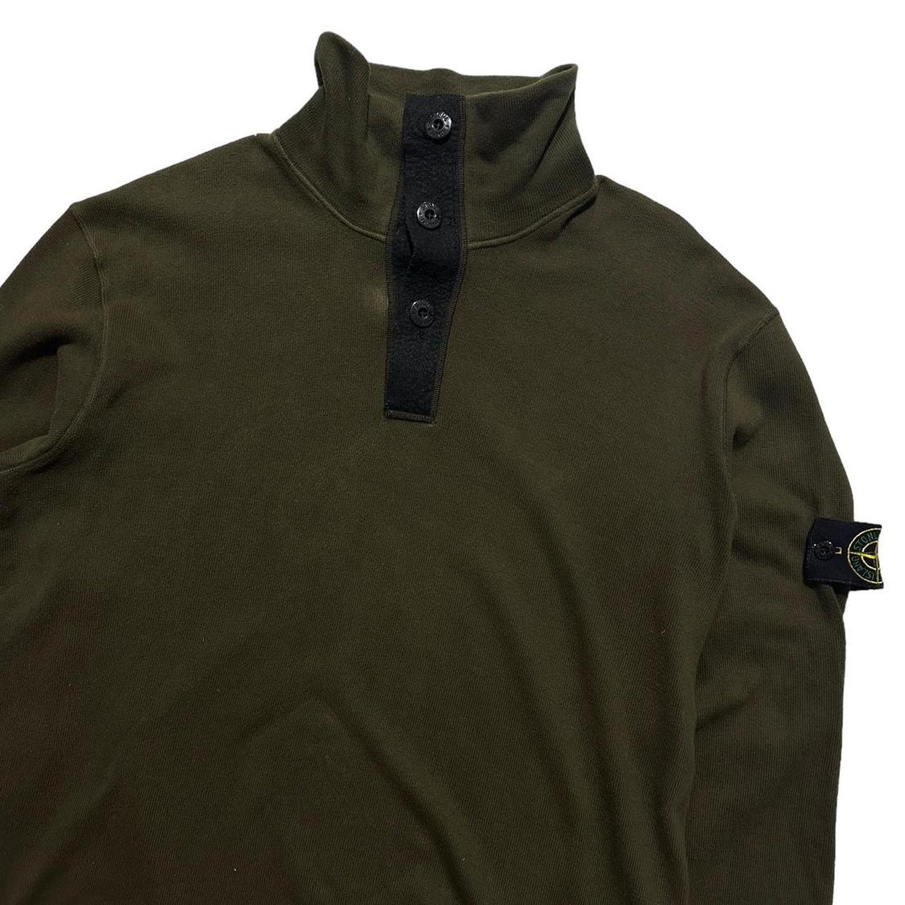 Stone island quarter button down wool sweatshirt online