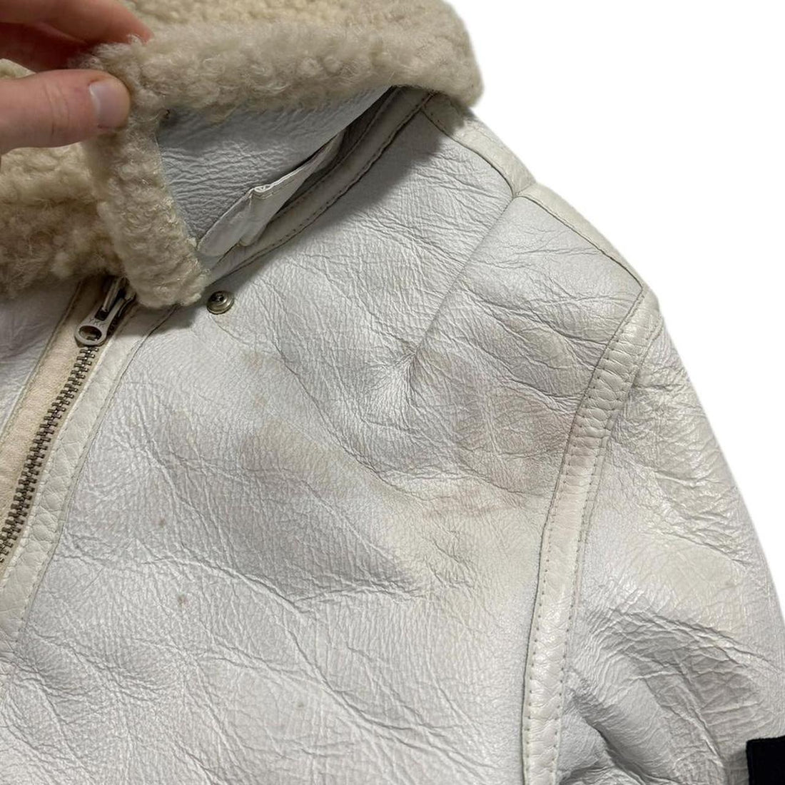 Stone Island Sherling Leather Jacket