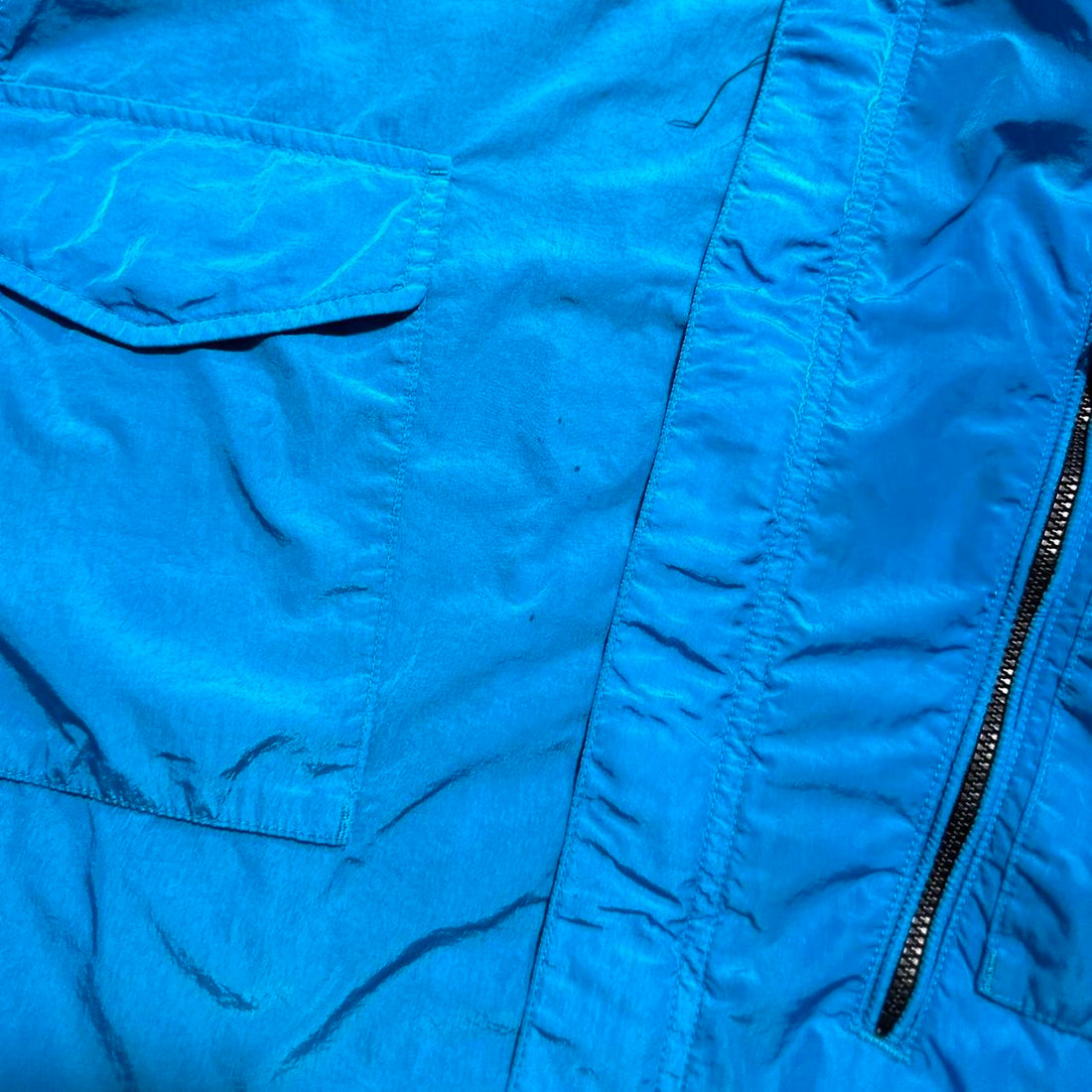 CP Company Blue Chrome Nylon Goggle Jacket