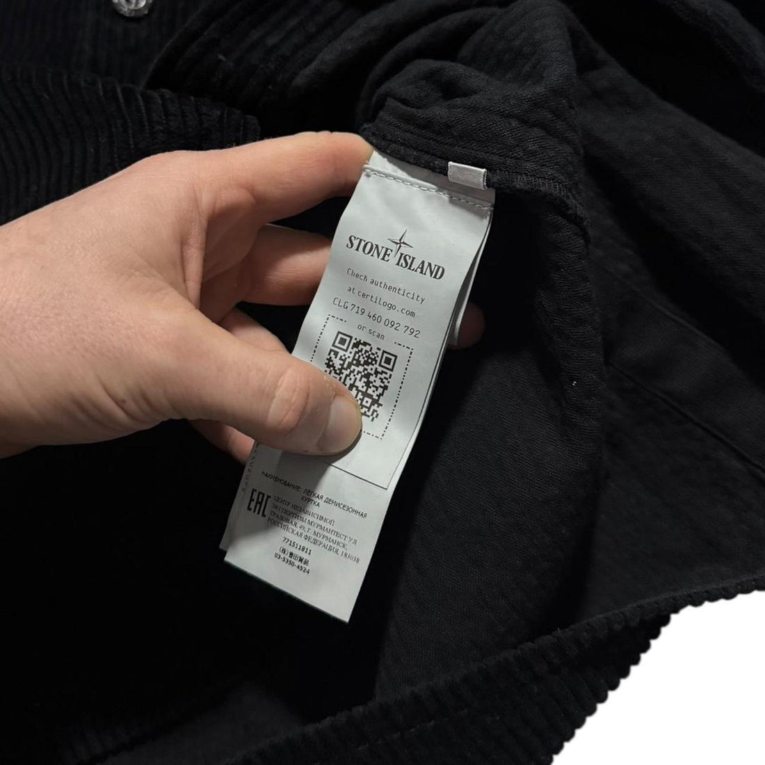 Stone Island Black Heavy Corduroy Shirt