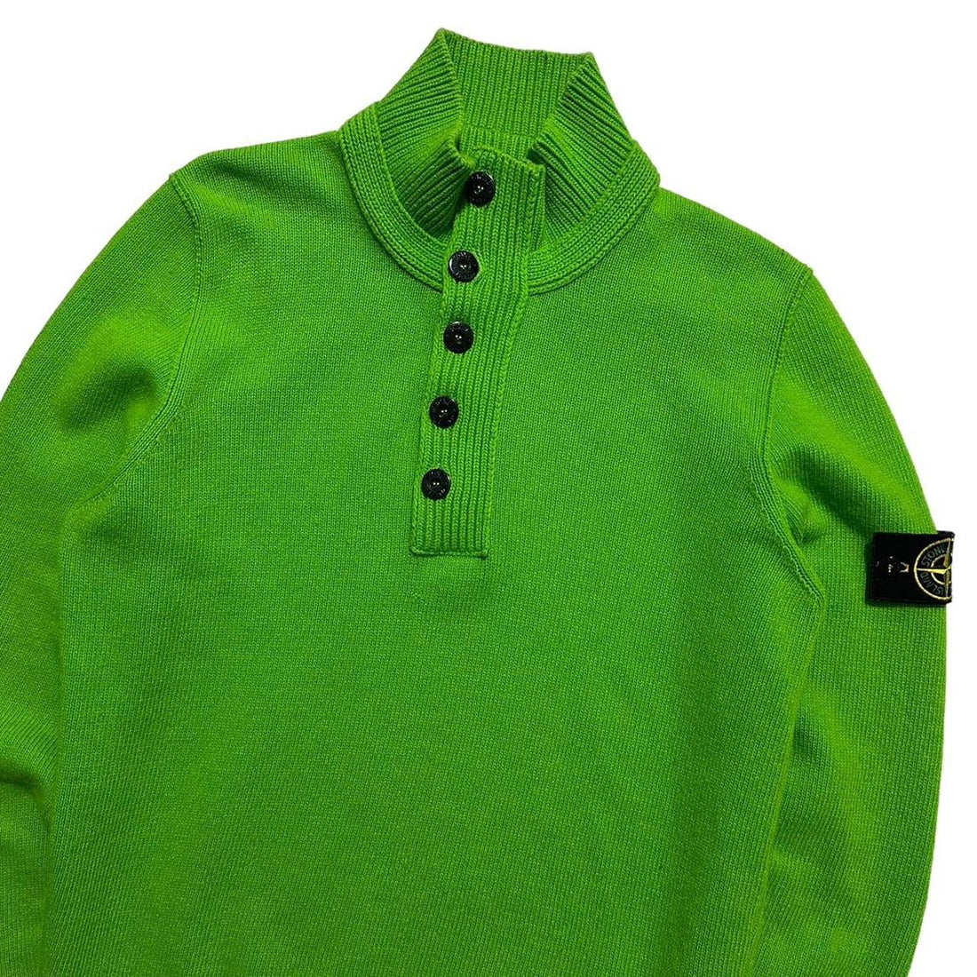 Stone Island Green Quarter Zip Pullover