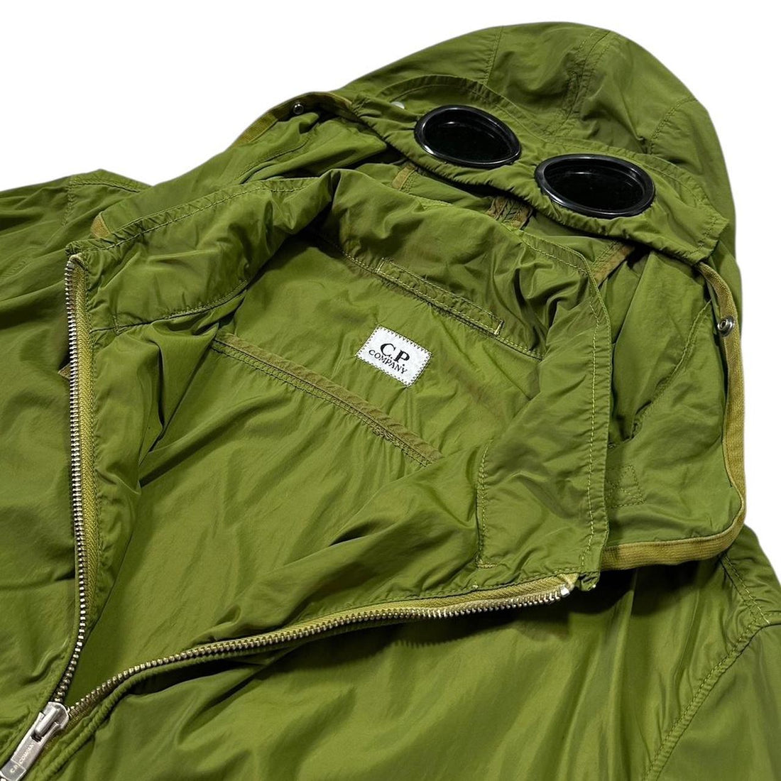 CP Company Green Nylon Goggle Jacket