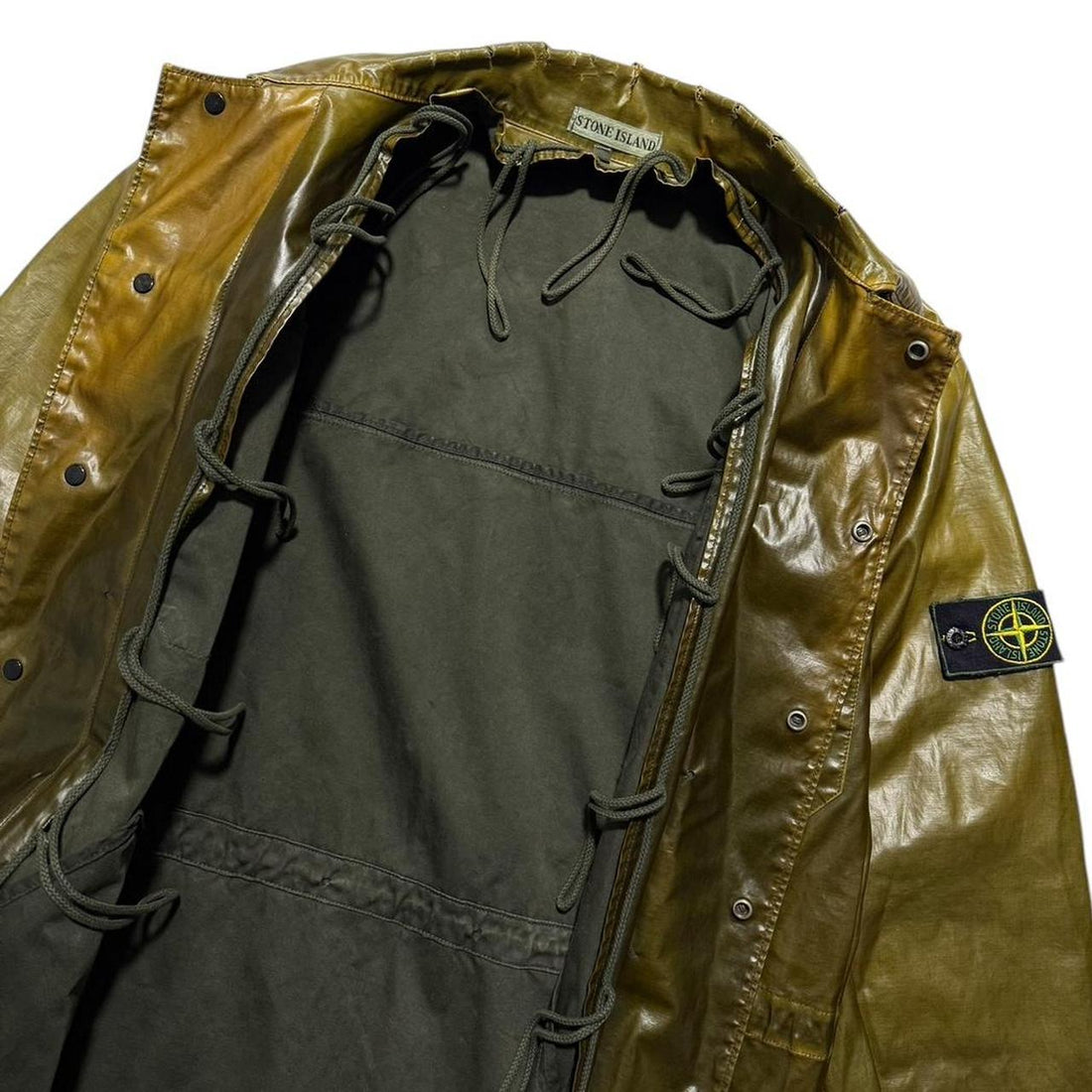 Stone Island Raso Gommato Glazed Silk Trench Jacket