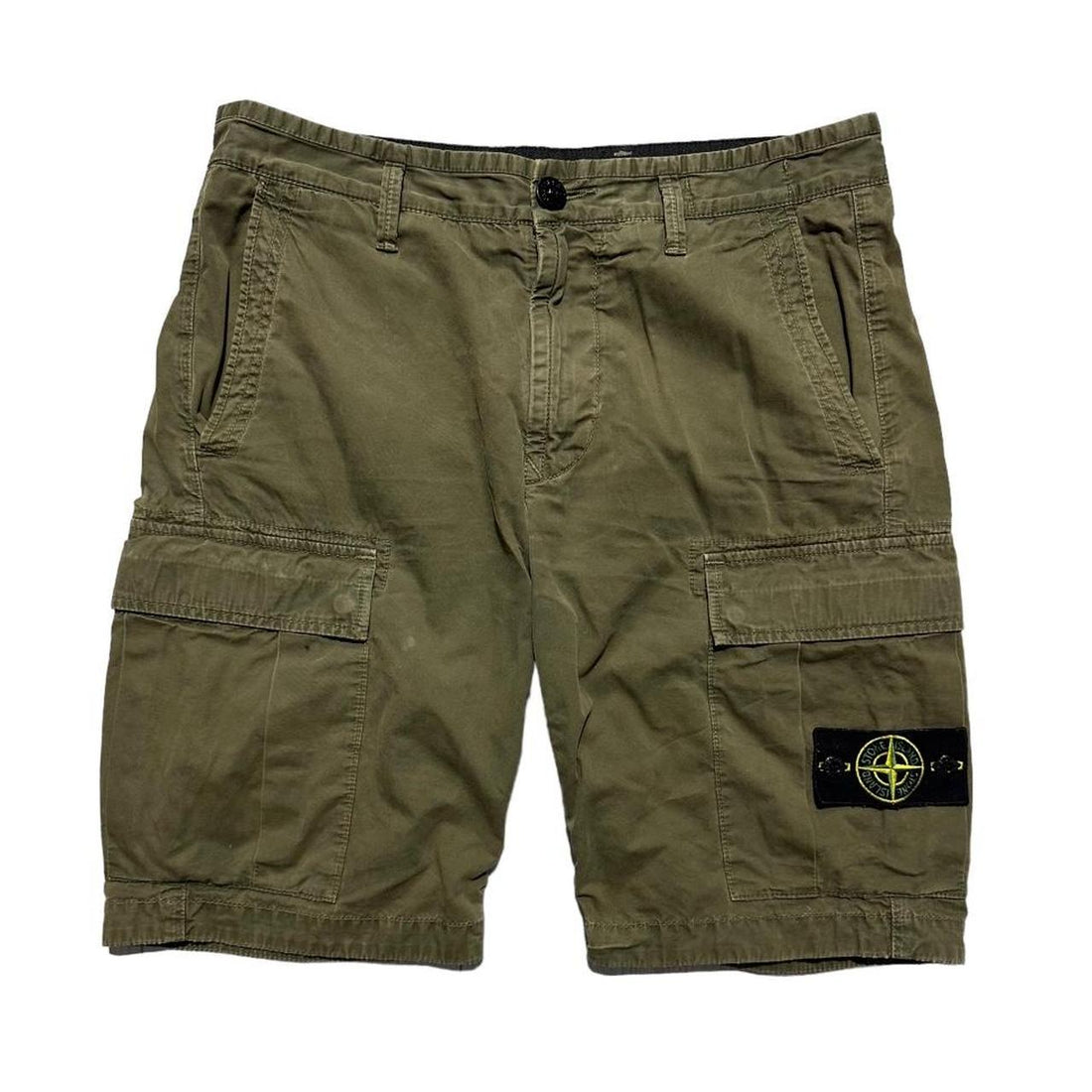 Stone Island Khaki Canvas Shorts