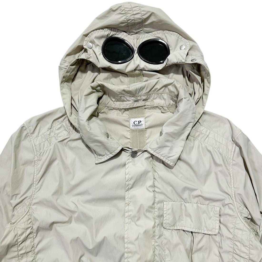 CP Company Cream Nylon Goggle Jacket