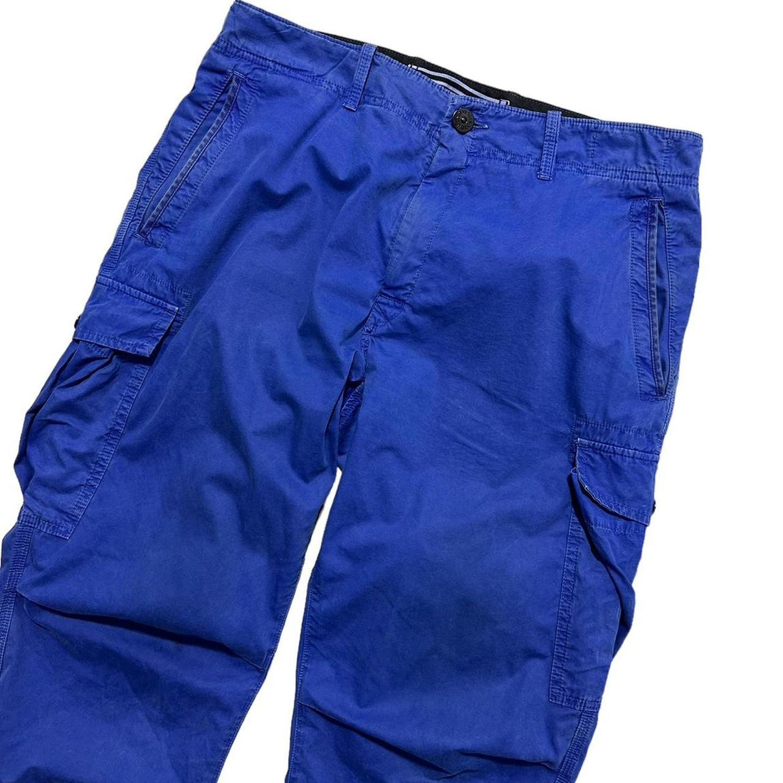 Stone Island Blue Canvas Cargos