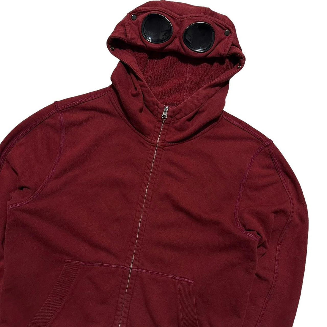 CP Company Red Full Zip Goggle Hoodie