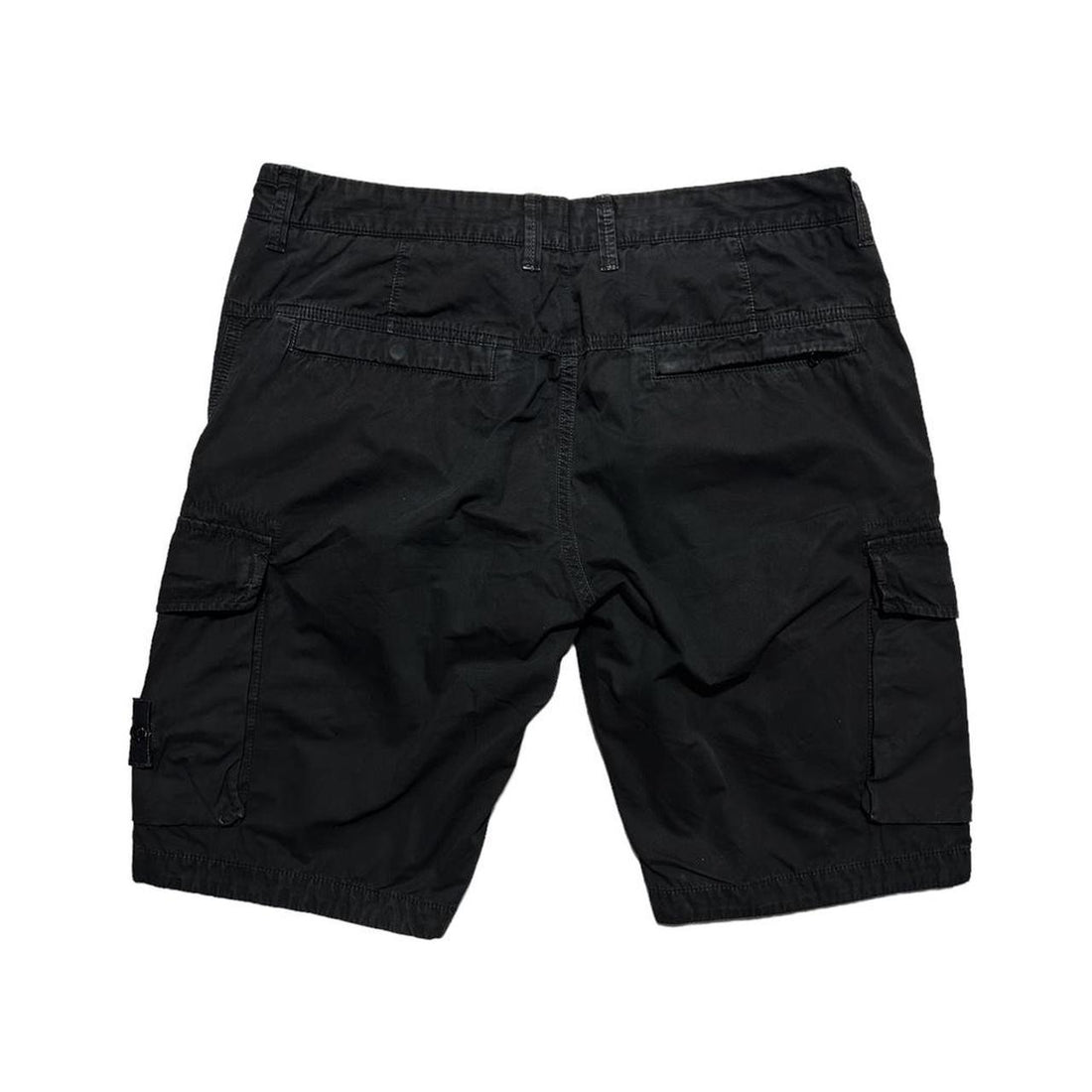 Stone Island Black Canvas Cargo Shorts