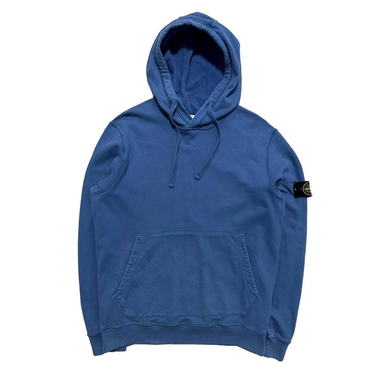 Stone island blue on sale hoodie