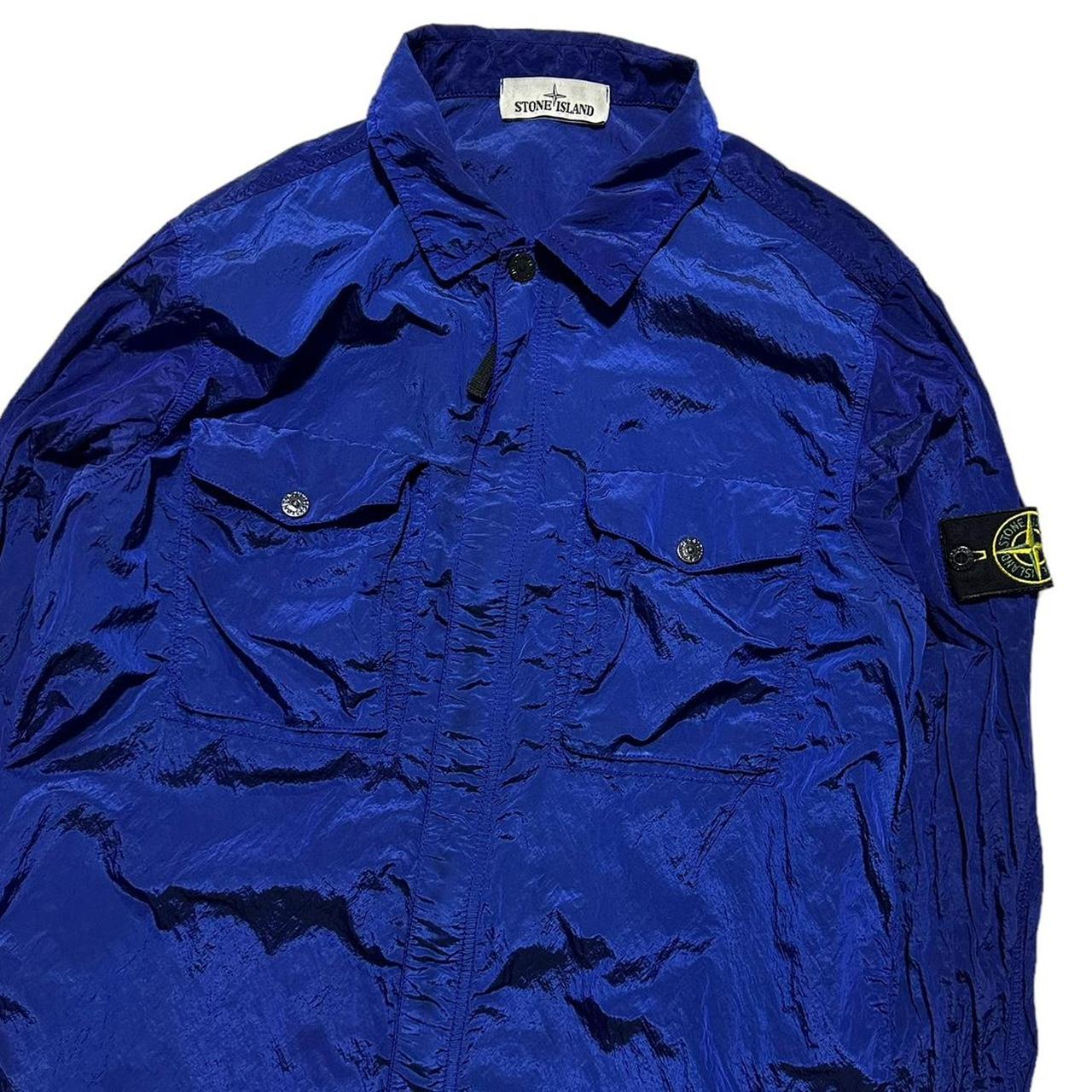 Stone island overshirt nylon on sale blue