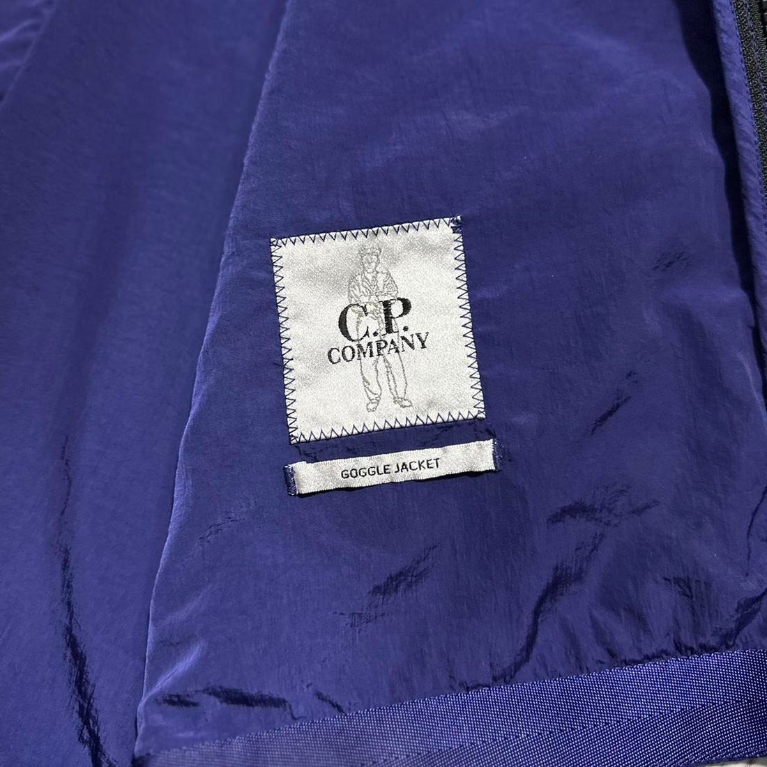 CP Company Blue Nylon Chrome Goggle Jacket