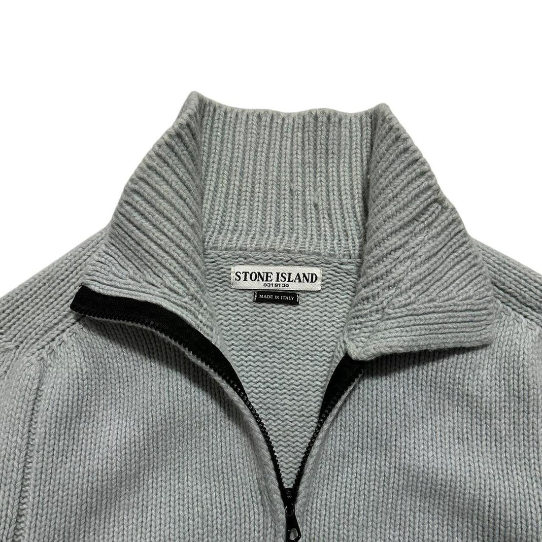 Stone Island Light Blue Quarter Zip Knit