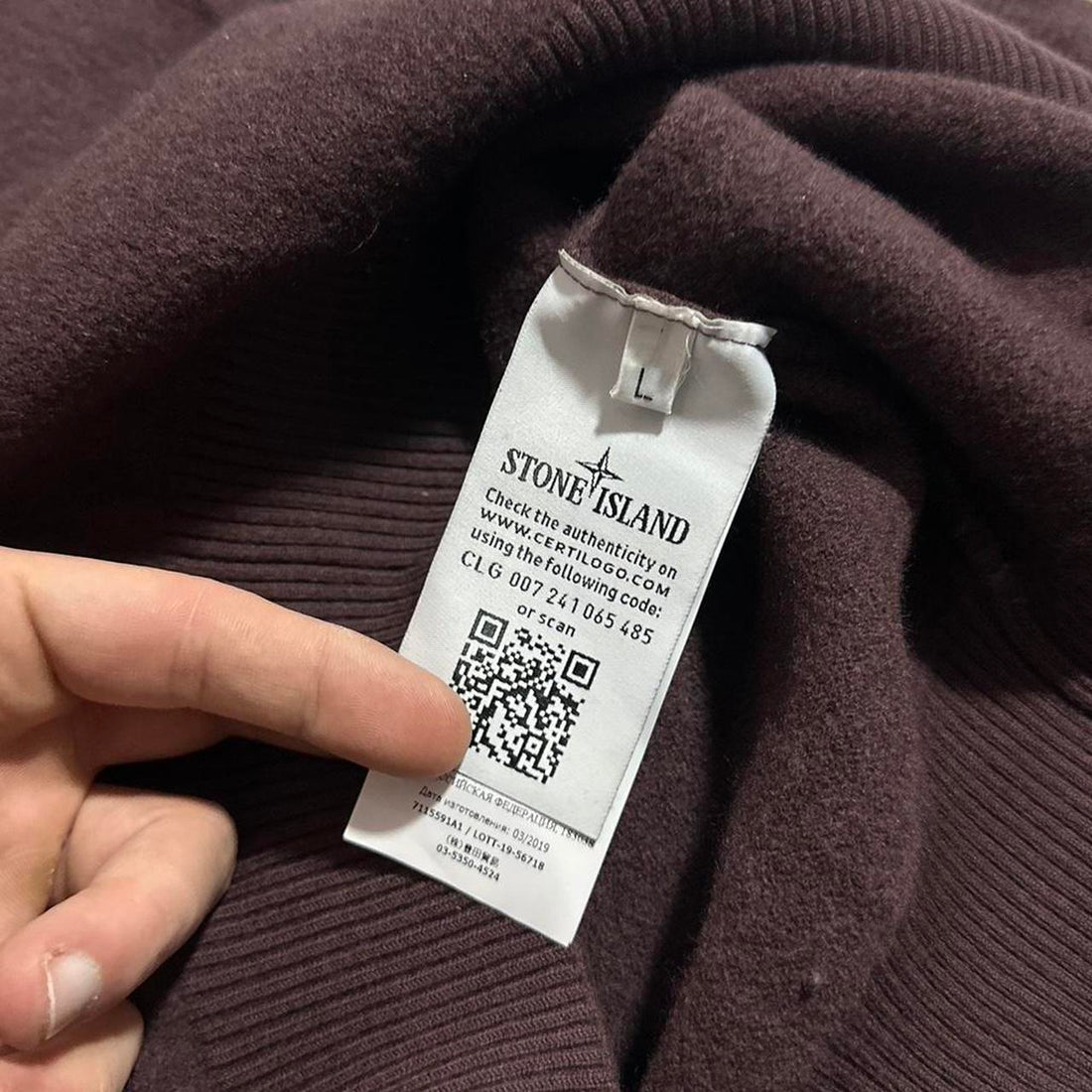 Stone Island Burgundy Pullover Jumper