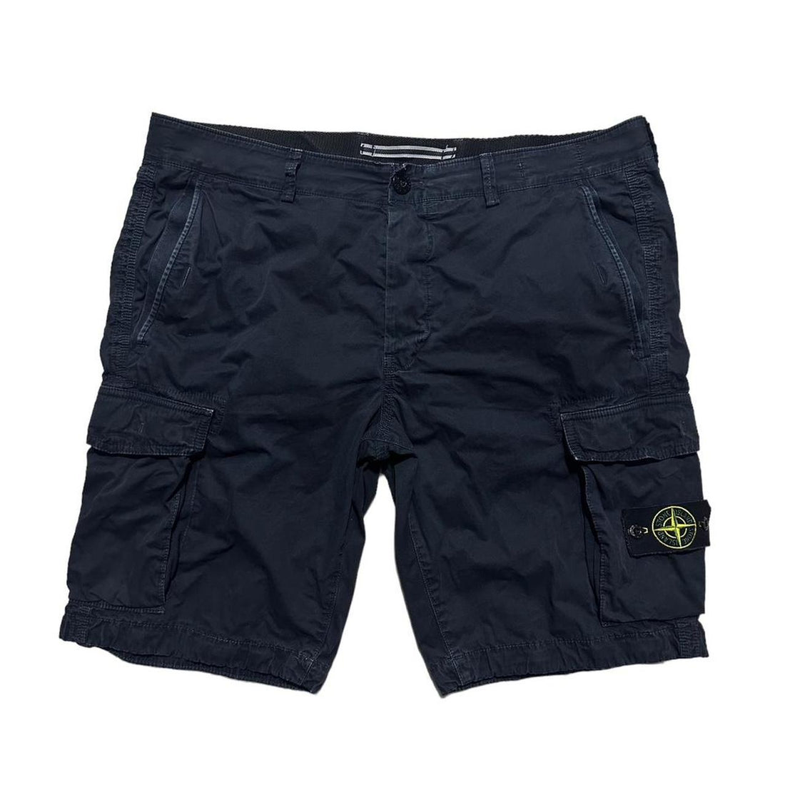 Stone Island Dark Blue Canvas Cargos