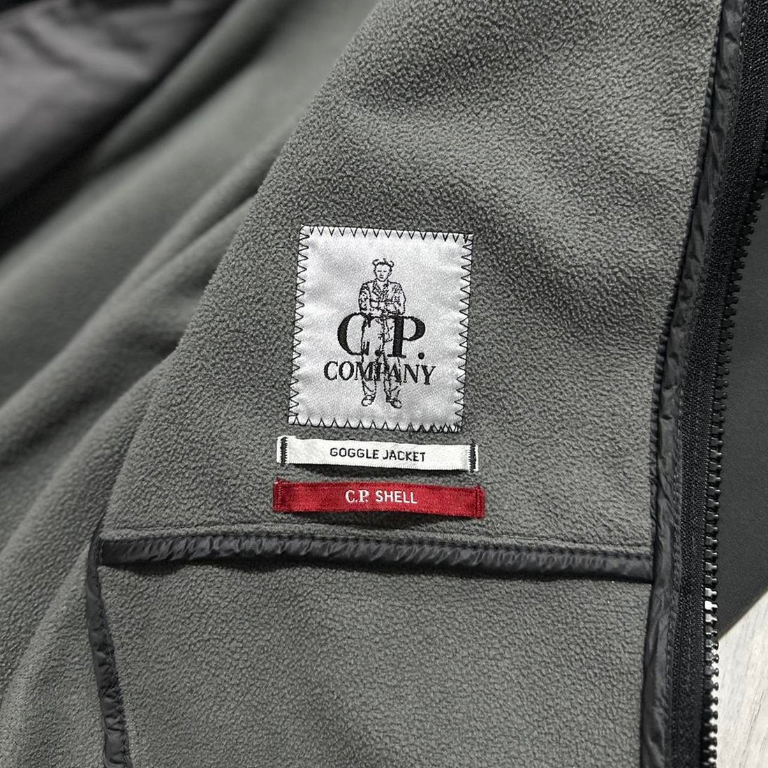 CP Company Grey Soft Shell Goggle Jacket