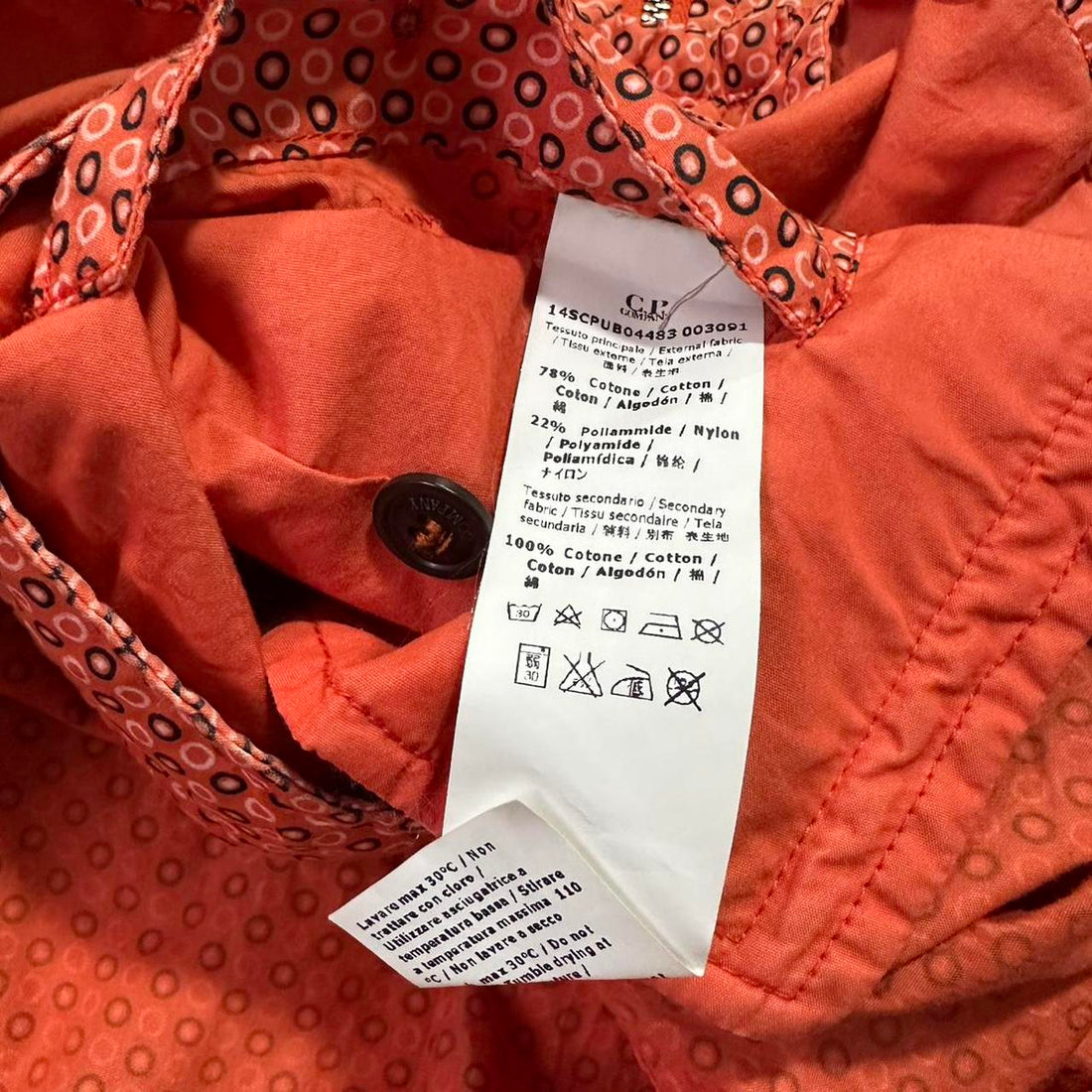 CP Company Orange Polka Dot Goggle Jacket