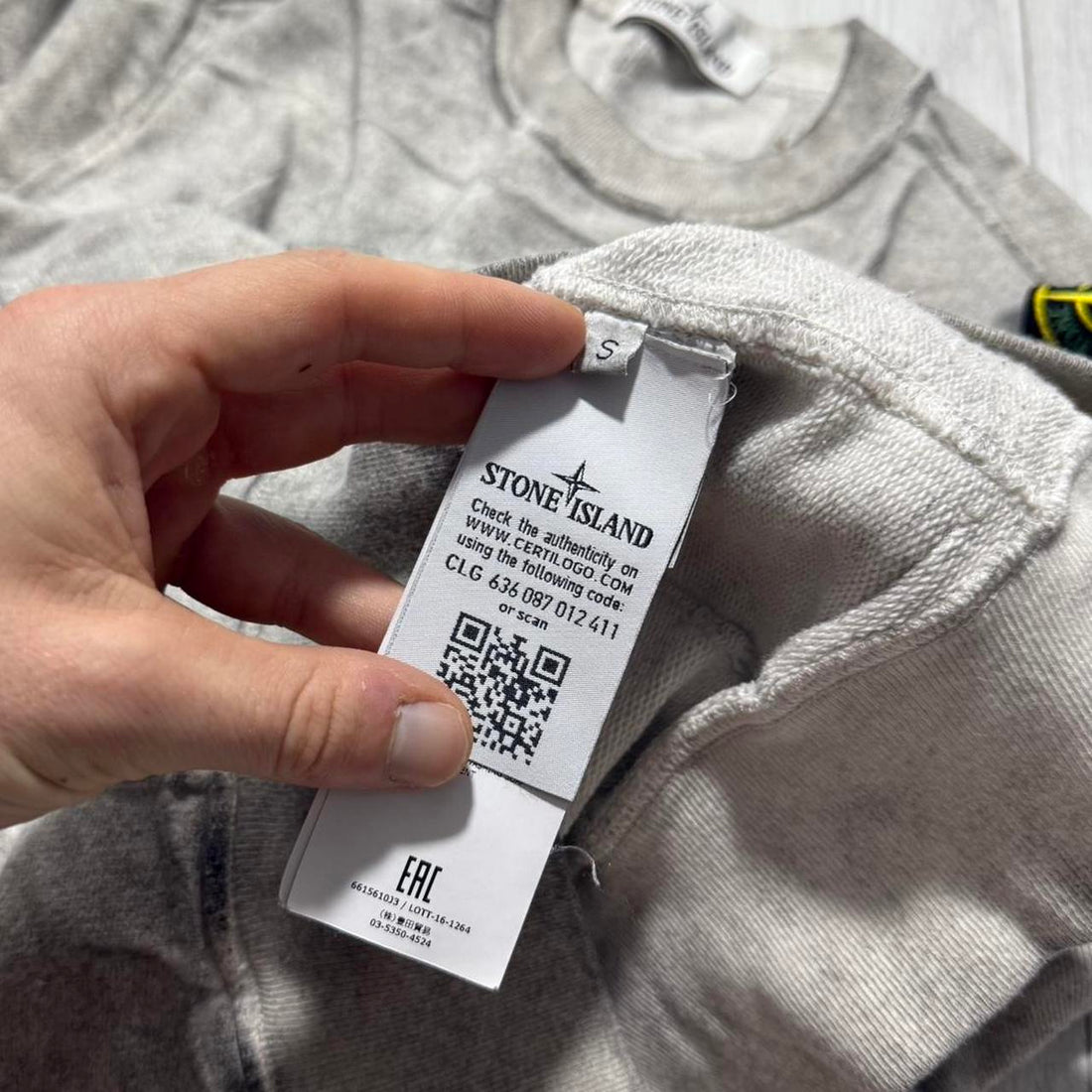 Stone Island Dust Treatment Grid Crewneck