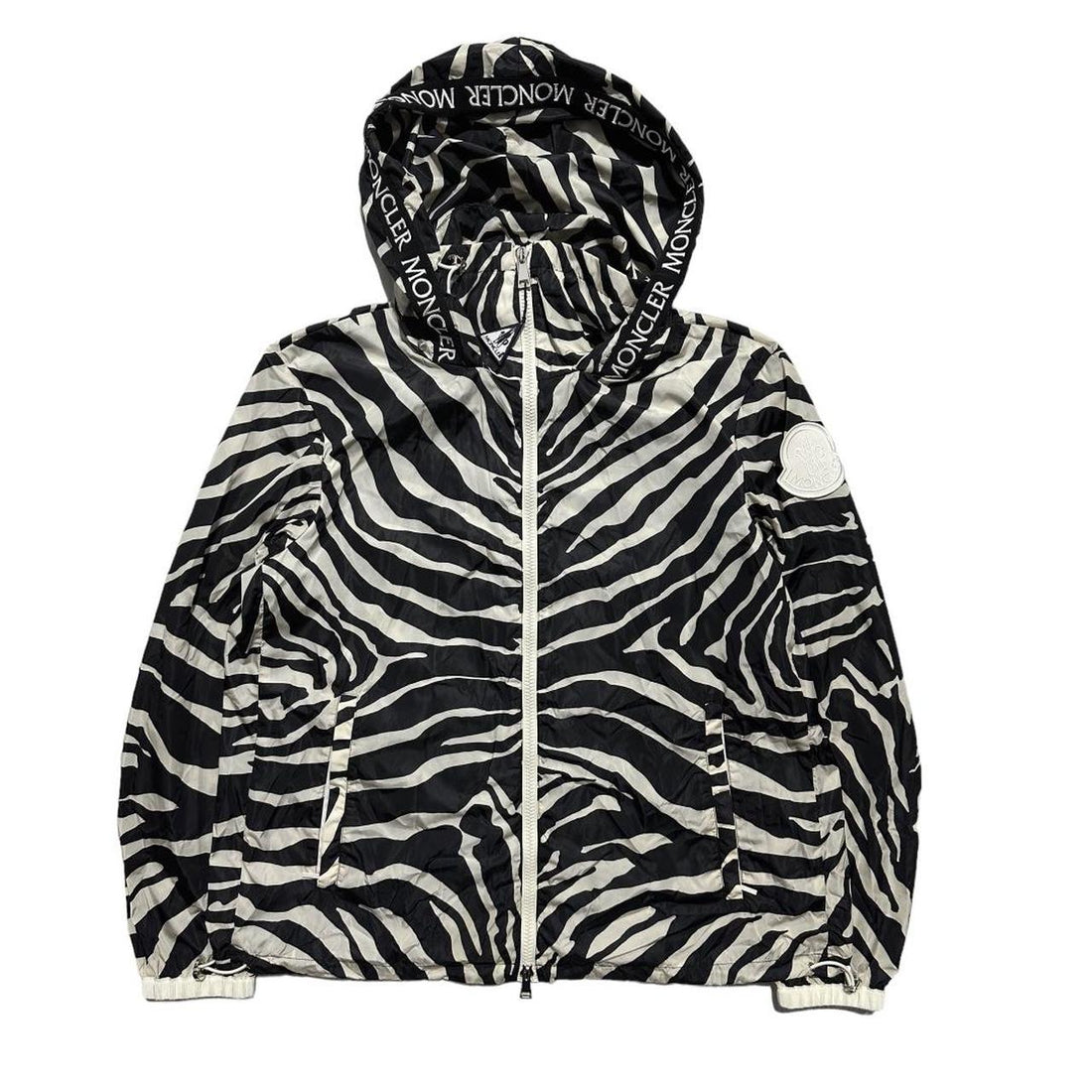 Moncler Pomme Zebra Print Lightweight Jacket