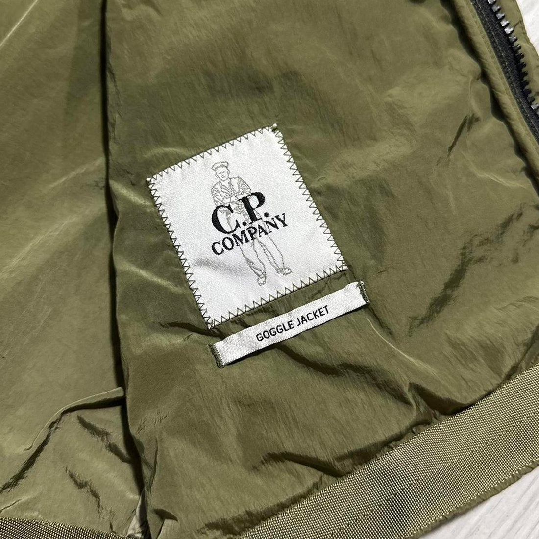 CP Company Green Chrome Nylon Goggle Jacket