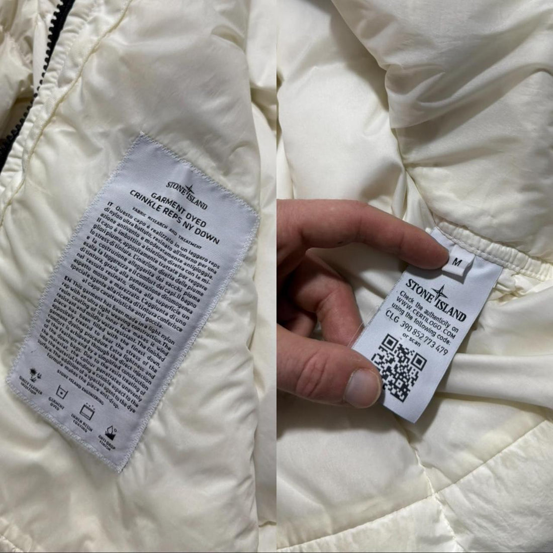 Stone Island Garment Dyed Crinkle Reps Down Jacket